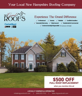 Your Local New Hampshire Roofing Company, NH Grand Roofs, Londonderry, NH