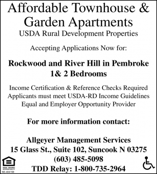 Affordable Townhouse & Garden Apartments, Allgeyer Management Services