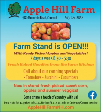 Farm Stand Is Open!, Apple Hill Farm, Concord, NH