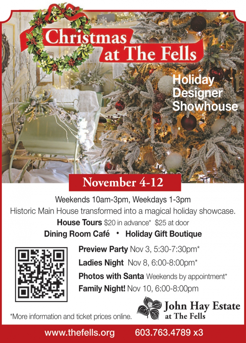 Christmas At The Fells, John Hay Estate At The Fells, Newbury, NH