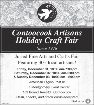 Since 1978, Contoocook Artisans Holiday Craft Fair, Contoocook, NH