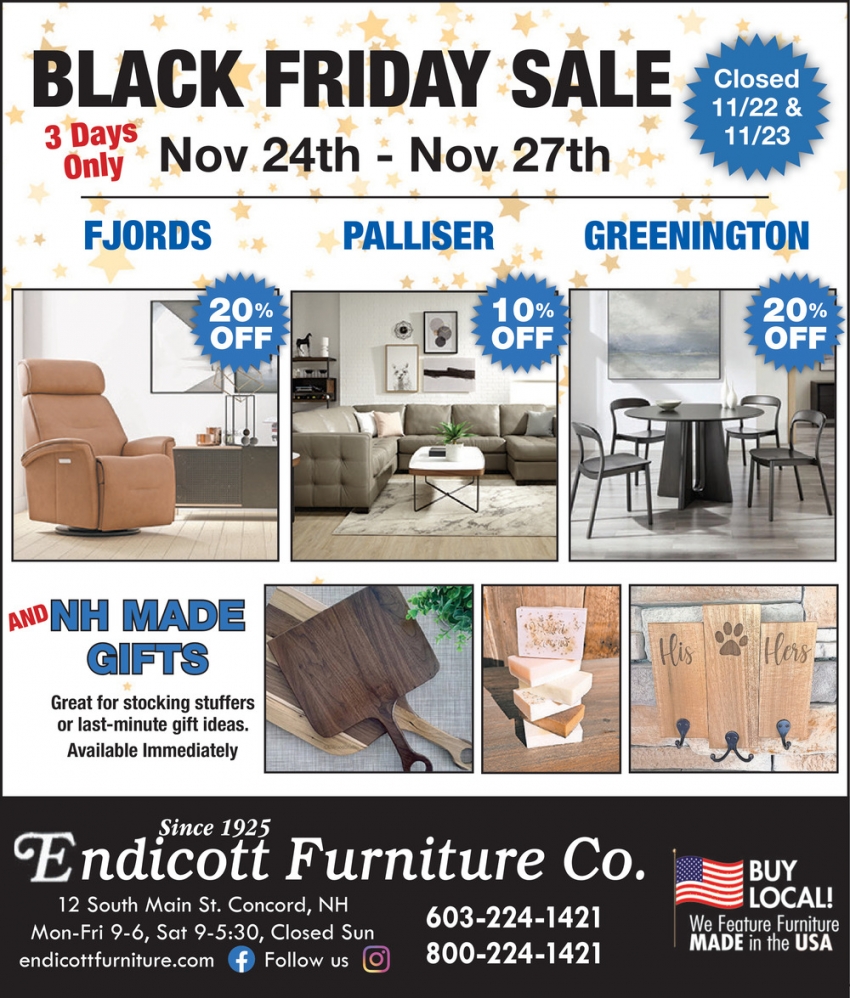 Black Friday Sale, Endicott Furniture Co., Concord, NH