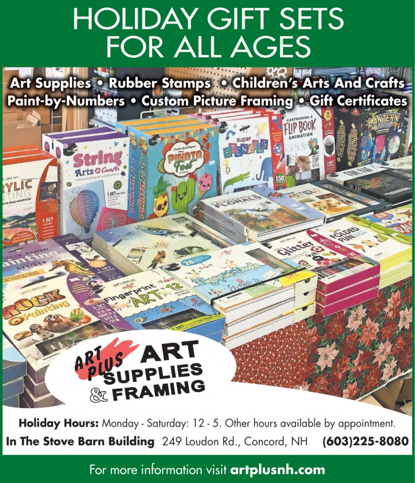 Holiday Gift Sets For All Ages, Art Plus Art Supplies & Framing