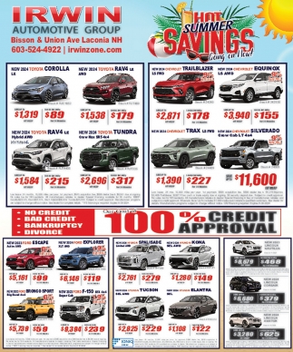 Hot Summer Savings, Irwin Automotive Group, Laconia, NH