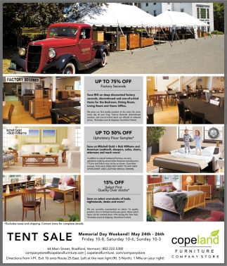 Tent Sale Copeland Furniture