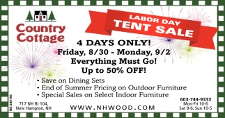 Labor Day Tent Sale Country Cottage New Hampton Nh