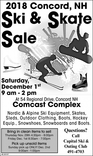 Ski & Skate Sale, Comcast Complex, Concord, NH